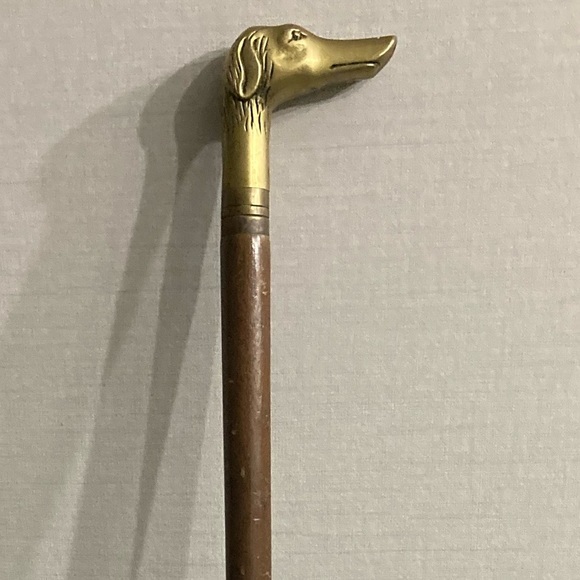 Other - Wood cane walking stick brass dog head for show or daily use!